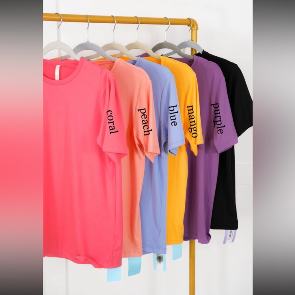 Basic Solid Round Neck Tee - Picture 3 of 6
